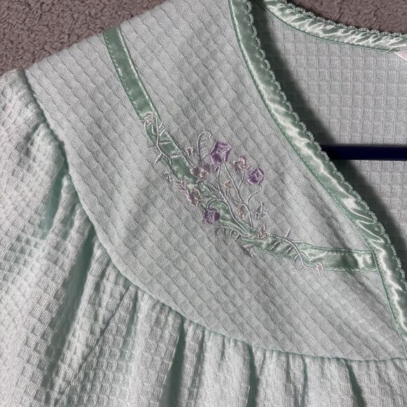 Adonna Sleepwear Nightgown Muumuu Women’s Size M Waffle Knit Teal House Dress - Picture 6 of 14